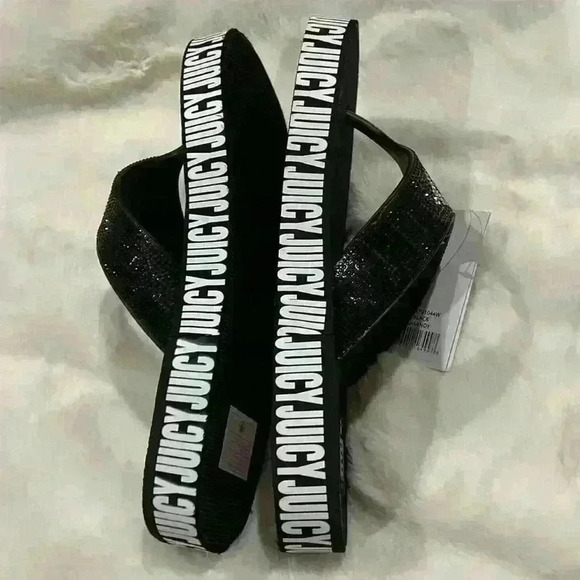 Juicy Couture NWT size 10 Y2K style platform flip flops w/ bling - Picture 4 of 8